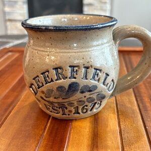 Westerwald Mug Deerfield Est 1673 Signed Hand Thrown Salt Glaze Stoneware